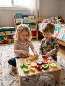 1 Set Of Pretend Simulation Fruit Kitchen Toys For Kids Cutting Game Children Early Educational Food Cognitive Role Play Wooden Toy - Multicolor - View 10