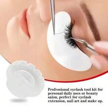 50/100/200/400/500pcs Clear Round Eyelash Extension Glue Rings, Eyelash Glue Storage Box, Eyelash Extension Supplies Fanning Trays - Clear - View 4