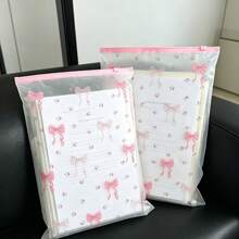 Cute Bow A4 File Bag, Student Test Paper Storage Bag, Waterproof Zipper Semi-Transparent File Bag, Writable Text Marker Bag, Organization And Storage Travel Luggage Classification Waterproof Zipper Bag - A4 - View 2