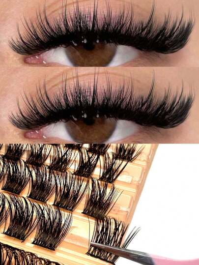 120 Pieces Of Imitation Mink False Eyelash Clusters, 0.07D, 8-16mm Mixed, Natural Style, Thick Type, Single Eyelash Cluster, Eyelash Cluster, Eyelash Cluster, Single Eyelash, False Eyelashes