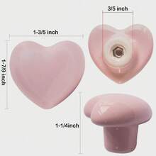 2pcs Cute Heart-Shaped Cabinet Handles, Solid Drawer Pulls, Colorful Decorative Furniture Knobs, Suitable For Baby Room And Kids Bedroom - Multicolor - View 4