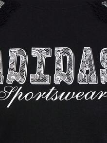 Adidas Women's DCE MESH TEE Long Sleeve Knit Collarless T-Shirt TLE7040 - Black - View 4