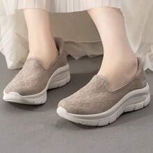 Skechers Women's SLIP-INS Hands-Free Slip-On Walking Shoes Breathable Thick Sole Cushioned Casual Sneakers - Taupe - View 5