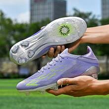 Adult Men's And Women's Low-Top Long Stud Football Shoes, Sports Anti-Slip Wear-Resistant, Suitable For Matches And Training - Purple - View 6