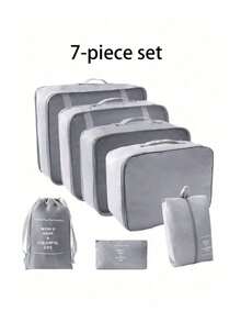 10/1pc Travel Storage Set, Includes Toiletry Bag, Makeup Bag, Underwear Storage Bag, Shoe Bag, Clothing Storage Bag. Can Store Clothes, Toiletries, Cosmetics, Makeup Brushes, Skincare Products, Phones And Various Small Items. Overall Bohemian Style, Suitable For Travel, Beach Vacation, Campus Life, Winter Travel And Back To School. - View 35