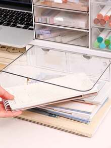 Kệ sách acrylic trong suốt, khay lưu trữ sách và hồ sơ để bàn, đồ sắp xếp bàn học và văn phòng cho học sinh, lưu trữ văn phòng tại nhà - Nhiều màu - Xem 5