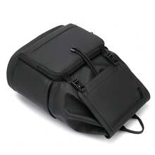 1 pièce Sac à dos à rabat de couleur contrastée à la mode, grande capacité, sac pour ordinateur portable, sac à dos de voyage d'affaires, sac de navette pour hommes, sac d'école pour étudiants - sac à dos - Voir 9