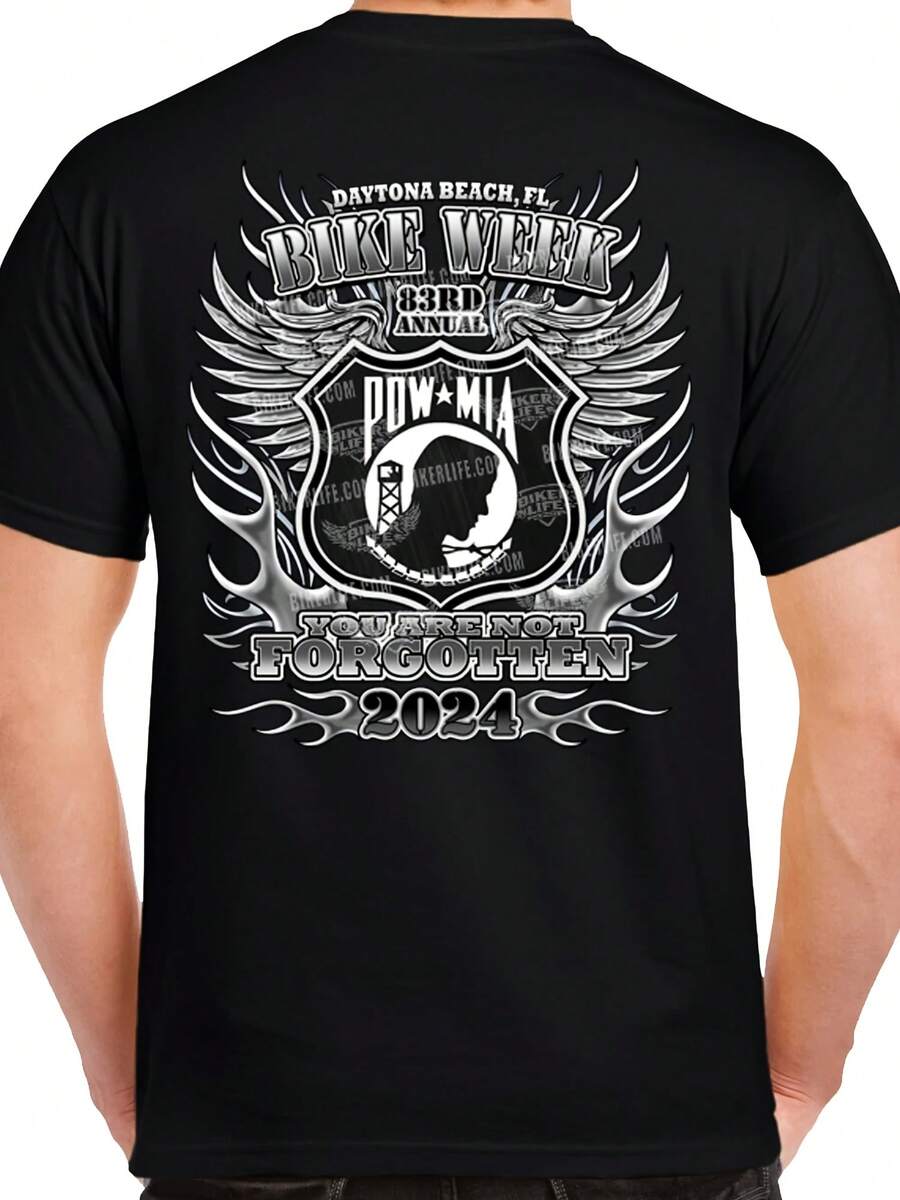 2024 Bike Week Beach Ride For Those Who Can't POW MIA T-Shirt - 款式 - 查看 1