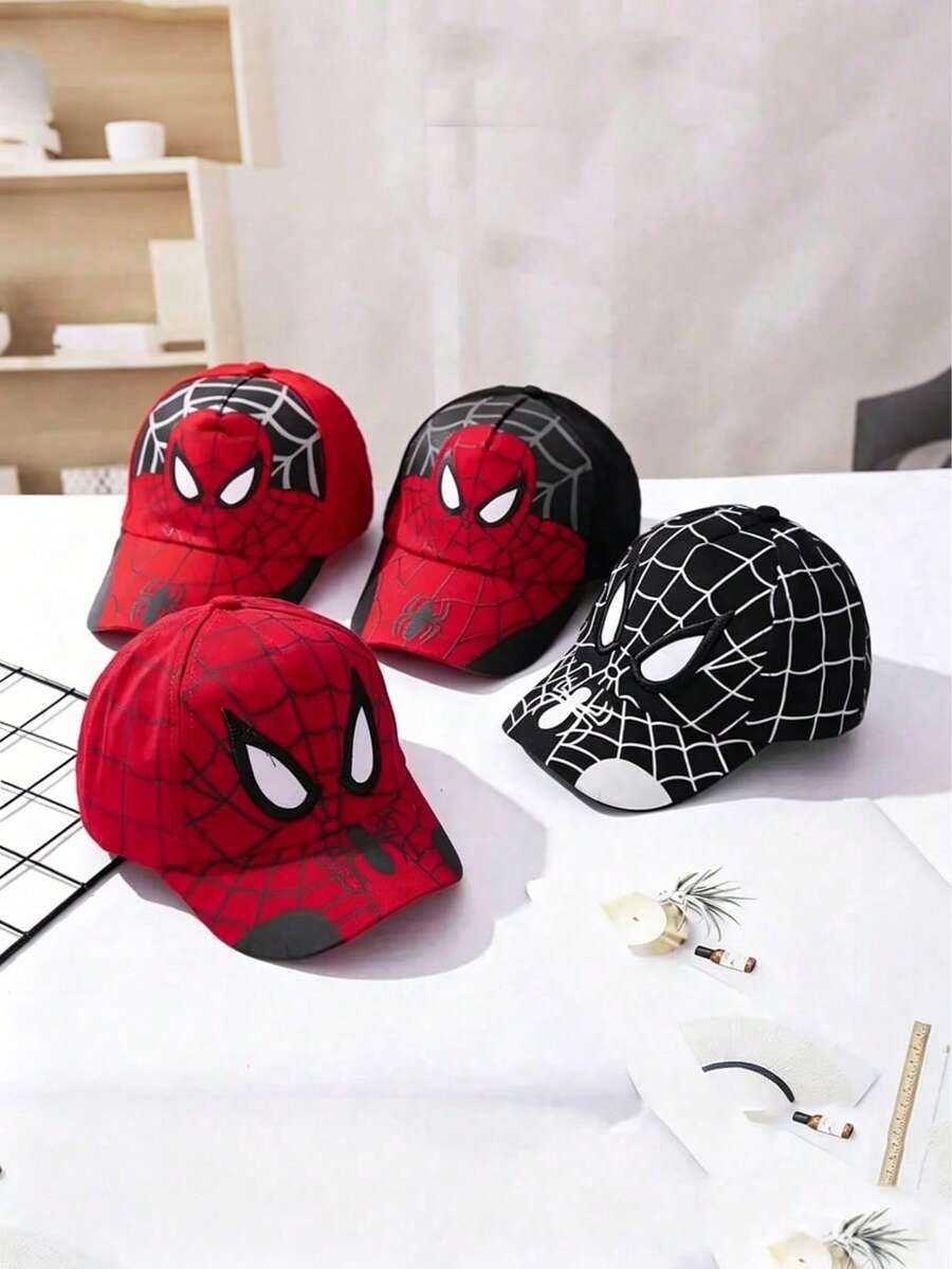 Disney Spider-Man Baseball Cap, One-Piece Adjustable Quick-Release Sun Hat, Unisex Casual Street Style Hat, Breathable Comfortable All-Season Outdoor Sports Cap With Spider Web Pattern, Suitable For Daily Wear, Travel And Street Fashion - A - View 1