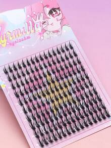 Ayrmilla Sharp‑Tip Wheat Shaped Individual Cluster Eyelashes Spiky Thorn‑Style DIY Lash Segments Sharp‑Ended Handmade False Lashes Natural Spiky Eye Makeup Reusable Soft Fiber Lash Clusters For Daily Gothic Y2K Party Styling - C - View 3