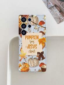 1pc Autumn Fallen Leaves & Pumpkin Pattern, Precision Lens Protection Compatible With Samsung Galaxy S25 Ultra/Galaxy S24 Ultra/S24/S23 Ultra/A56 5G/A55 5G/A52s 5G/A26 5G, Nothing, Pixel, 11/12/13/14/15/16/17 Pro Max/17/17 Pro/XS/XR - Clear - View 3