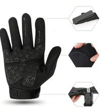 RIGWARL 1 Pair Sports Outdoor Motorcycle Bicycle Riding Gloves, Two-Finger Design, Breathable And Comfortable - Black - View 7