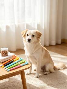 3-Sided Soft Bristle Pet Toothbrush, Suitable For Dogs And Cats, Effectively Removes Plaque And Freshens Breath, Ergonomic Non-Slip Handle, Lightweight And Portable, Pure White Minimalist Design, Practical For All Seasons, Suitable For Home, Travel And Outdoor Grooming Care - Multicolor - View 4