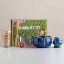 1/7件組日式陶瓷抹茶茶具套組，含烤製抹茶碗、竹茶筅、茶杯、攪拌匙、茶壺、抹茶製作工具組，蓮窯塗紋，禮盒包裝，傳統宋代日式茶道用品，DIY甜點與飲品製作配件，適合情人節、聖誕節、畢業季、萬聖節、開學季，禪意居家裝飾禮物 - 彩色 - 查看 22