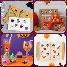 500pcs Halloween Monster Doodle Self-Adhesive Stickers, 16 Patterns, Festival Party, Gift Bag, Phone Case, Water Cup, Scrapbook, First Day Of School - Alien Little Monster - View 6