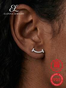 SYMFNY 925 Sterling Silver Octagonal Star Stud Earrings, Unique Accessory Suitable For Party, Daily Wear And Commute, Women's Jewelry - Silver - View 1