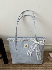 Premium Large Capacity Handbag For Women, Fashionable Versatile Casual Minimalist Commuter Shoulder Tote Bag - Blue - View 8