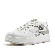 XTEP Men's New Versatile Lightweight Breathable Minimalist Casual Sports Skate Shoes - White/Grey-green - View 7