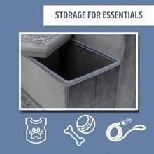 4-Step Velour Pet Stairs, Gray Collapsible, Storage Compartments For Pet Toys, Ideal For Dogs And Cats - Gray - View 5