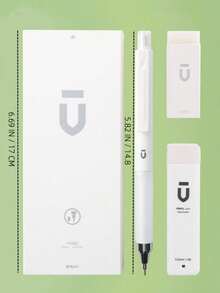 1 Buah Set Alat Tulis Pensil Otomatis Minimalis Putih Murni Gaya INS, Pensil Mekanik Gambar Klik-Aksi Pusat Gravitasi Rendah HB 0,5mm, Badan Plastik ABS Matte, Pegangan Silikon Lembut Anti Selip, Nyaman untuk Menulis Jangka Panjang Tanpa Kelelahan Tangan, Struktur Timah Anti Patah Peredam Guncangan Terintegrasi, Tahan Lama untuk Ujian dan Latihan Menulis, Ujung Halus Logam dengan Skala, Menggambar Presisi Tanpa Merobek Kertas Buku Catatan, Bodi Ramping dan Ringan dengan Klip Saku, Portabel untuk Ransel, Buku Catatan, dan Saku Seragam Sekolah - Set - View 5