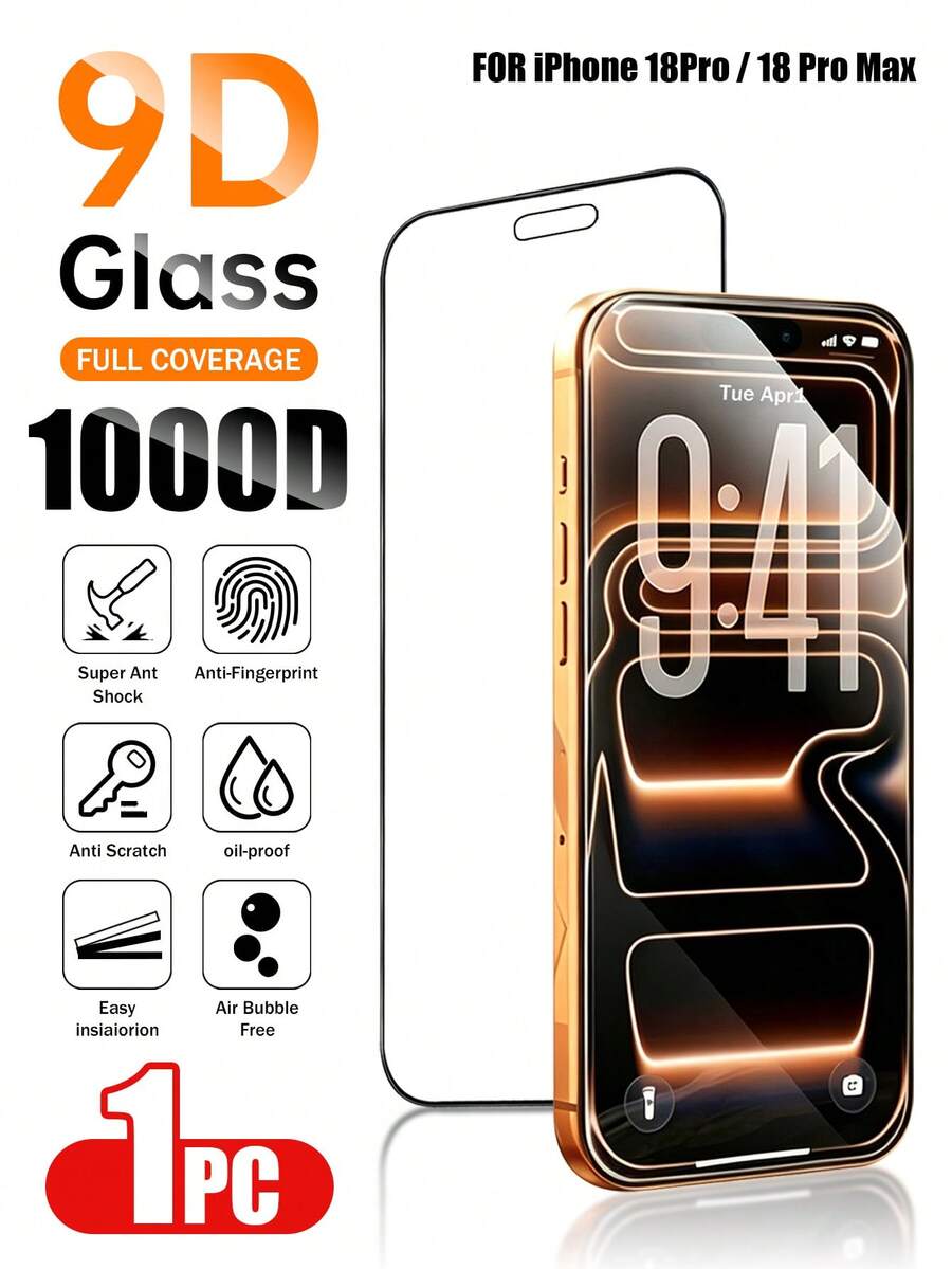 XINHONGYU Full Screen Coverage 9H Tempered Glass Screen Protector, High Transparency And Clarity, Compatible With Phone 18 Pro Max/Phone 18 Pro/Phone 17 Pro Max/17 Air/17/16e/14/15/16 Plus/16 Pro Max/12/11 Pro Max/XR. Anti-Fingerprint, Ultra-Clear, Shock-Proof, Drop-Resistant, Perfect Fit For Phone. Essential Screen Protection, Suitable For Daily, Office, Home Use. Waterproof, Shock-Proof, Scratch-Resistant - 1pc - View 1