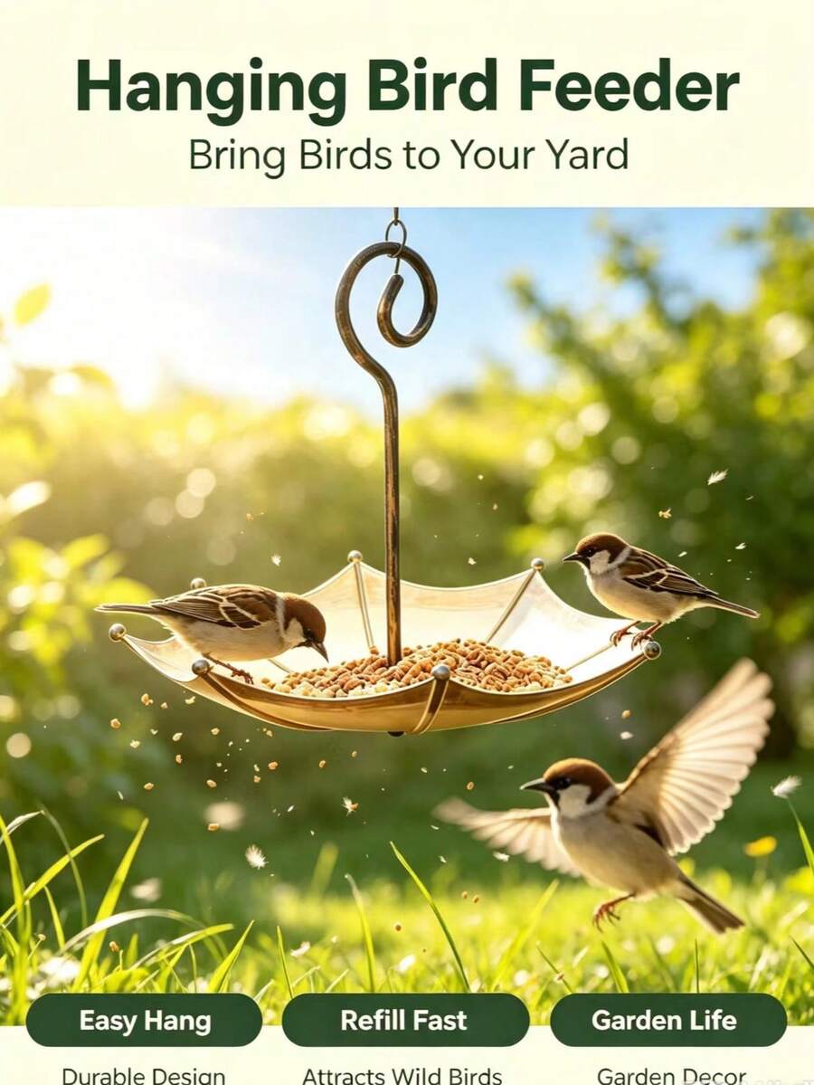 1pcUmbrella-Shaped Bird Feeder, Outdoor Hanging Bird Bath And Feeder, Suitable For Garden, Patio And Backyard Landscaping, Halloween Bird Feeder, Garden With An Eye-Catching Design.Exclusive Essentials For Bird Feeding