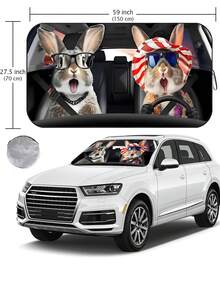 Best-Selling Cartoon Car Sun Shade, Front Windshield Sunshade, Anti-UV Heat Insulation, Cute And Adorable Car Sunshade, Universal Car Interior Cooling Tool, Foldable Car Sun Shade, Car Front Windshield Sunshade - A - View 13
