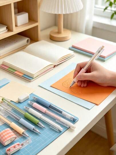 Soft Macaron Color Push-Button Multi-Function Craft Knife, Precise Retractable Paper Cutter, DIY Scrapbooking, Planner And Sticker Carving Art Tool, Aesthetic Stationery Supplies