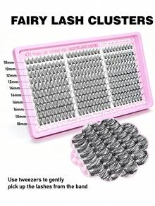 MENGJIESHANGPIN 300pcs Natural Style False Eyelashes Set 10-18mm Single Cluster Dense Realistic Curling With Glue Tweezers Remover Liquid Tool Kit - Black - View 4