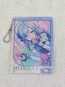 PJSK Anime Academy Photocard Holder Keychain, Cute Anime Girl Transparent Card Cover With Bead Chain, Bag Pendant Photo Protector Collectible Fan Gift - Multicolor - View 5