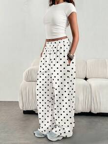 White Background With Black Polka Dots