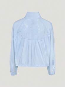 Adidas Women's DCE WV JK Jacket Woven Hoodless Outerwear KZ4191 - Baby Blue - View 3