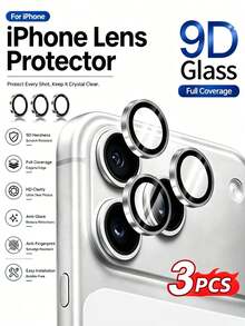 3 piezas Película protectora de lente transparente de alta definición resistente a arañazos, compatible con modelos iPhone 18 Pro/18 Pro Max/17/17Pro/17Promax/17Air/16/15/14/13/12/11, ajuste preciso, adecuada para protección diaria, aventura al aire libre, viajes de desplazamiento y fotografía profesional, cubierta de cámara de vidrio templado 9H, color plata - Plateado - Ver 36
