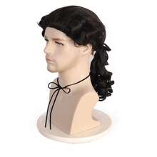 Vintage 18th Century Gentleman Judge Curly Ponytail Wig, Synthetic Fiber Full Head European Court Noble Style Wig, Halloween Historical Theme Cosplay Costume Accessory, Adult Men's - Multicolor - View 15