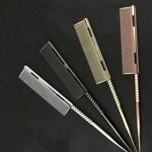 1pc Pointed Tail Aluminum Comb, Hair Salon Hair Styling Perming Dyeing Sectioning Picking Comb, Fine Tooth Anti-Static Heat Resistant Comb For Hair Stylists - Multicolor - View 1