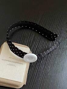 1pc/2pcs Women's Button Polka Dot Headband With Cute Side Bow, Hair Accessory Suitable For Daily Wear, Dating, Outings - Multicolor - View 6