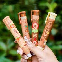 Random Pattern 1pc Cartoon Capybara Eraser, Retractable Pencil Eraser, Creative Cute Cardboard Balloon Eraser, Suitable For School And Office, Art And Office Supplies, Back To School Essential, PVC Oval - Multicolor - View 5