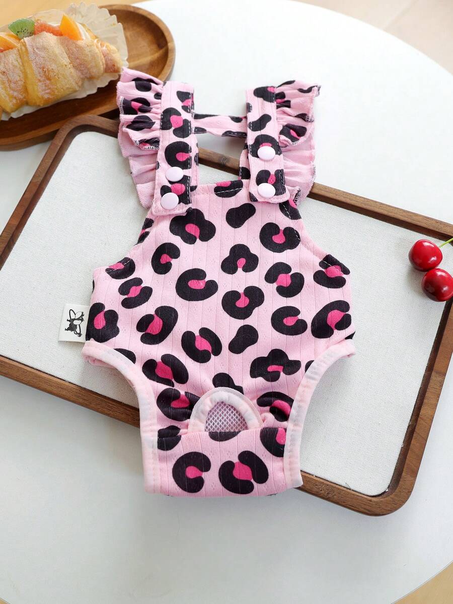PETCIRCLE 1PC Pet Clothes Autumn/Winter New Small Dog Puppy Cat Cute Pet Elastic Non-Restrictive Skin-Friendly Fabric Fifi Sanitary Pants - Pink Leopard Print - Multicolor - View 1