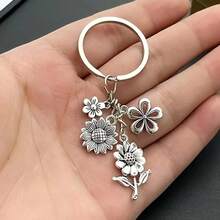 1pc Fashion Sunflower Keychain, Alloy Metal Key Ring, Jewelry Gift For Friends/ - View 7
