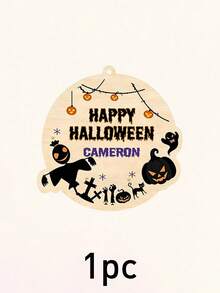 Custom Halloween Wooden Plaque, Spooky Personalized Name Door Hanger, Customized Name Wall Hanging Decor, Customizable Party Sign For Entryway, Porch, Room, Rustic Holiday Gift, Halloween Home Decor, Personalized Halloween Wooden Sign, Family, Friend - Multicolor - View 29