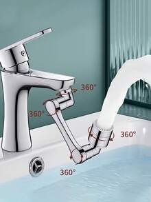 1440° Rotating Faucet Extension Nozzle, Water-Saving Kitchen Sink Extender, Robot Arm Design, Easy Installation, Compatible With Various Faucets, Perfect For Bathroom Washbasin, Kitchen Sink, Home Bathroom And Outdoor RV Sink, Practical Tool For Convenient Washing, Essential Modern Home Accessory, Upgrade Your Faucet, Ideal Choice For Holiday Gifts And Home Renovation - Multicolor - View 6