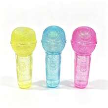 1pc Cartoon Transparent Microphone Toy Squeeze Toy Loudspeaker Maltose Stress Relief Toy, Random Color And Packaging - Multicolor - View 1