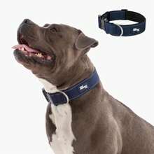 . Tactical Dog Collar For Medium Dogs, Navy/Medium Comfortable And Secure, Quick Release Clip And Heavy Duty D-Ring, Soft Padded Neoprene, Chafe Resistant, Night-Time Visibility - Navy - View 2