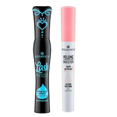 Essence Lash Princess Waterproof & Volume Booster Primer Duo Bundle | Volume Booster Base For Volumizing, Dramatic Curl And Length, Clump-Free, Smudge-Proof, Vegan & Cruelty Free, Pack Of 2,45867876