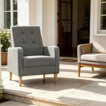 1-Sitzer Sofa Stuhl,Nordischer Stil Sessel,Lounge Sessel,Schlafzimmer Stuhl(Nur Mit 1 Stück Schlafzimmer Stuhl) - Dunkelgrau - Übersicht 3