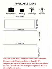 1pc - Personalized Banner, Customized Photo Polyester Fiber Banner. Personalized Wedding Photo Text Poster, Customized Frameless Canvas Graduation Poster, Wedding Welcome Poster, Customized Birthday Party Poster, Wedding Welcome Sign Template - Multicolor - View 2