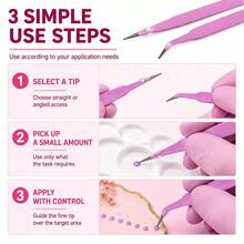KLONKEE 9pcs Stainless Steel Pink Pointed/Bent Tweezers, Multi-Functional Tweezers Suitable For Handmade Crafts, Jewelry Making, DIY, Nail Art - 9pcs - View 7