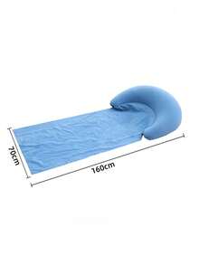 Beach Mat With Inflatable Headrest; PVC Flocked Fabric Sand-Proof Outdoor Mat; Sand-Proof And Waterproof; Foldable And Portable; Suitable For Camping, Picnic, Sunbathing, Pool Party, Summer Beach Trip And Backyard Leisure Activities - Multicolor - View 10