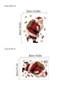Multiple Sets Of Fun Santa Wall Stickers, PVC, Removable, Self-Adhesive, No Residue. Christmas Multi-Elements DIY For Living Room, Doors, Fireplace, Windows, Glass, Home, Classroom, Party, And Holiday Decorations. - Wall Stickers - View 14