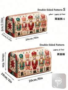 新款 2D 胡桃鉗圖案化妝包，輕巧便攜，可堆疊收納；採用透氣網布與可水洗內裡製成；適合收納化妝刷、口紅、保養瓶、珠寶等物品，滿足日常整理、過夜旅行、度假與健身房收納需求；旅行愛好者的理想選擇，幫您整齊便捷地整理小物品 - 彩色 - 查看 7